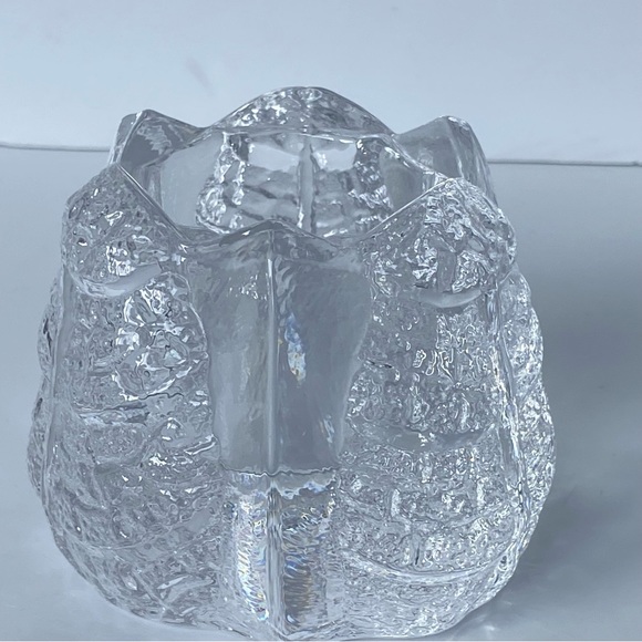 Orrefors Sweden Crystal Tri-Leaf Votive Candle Holder  2.25” T X 3.25” Nature - Picture 12 of 16